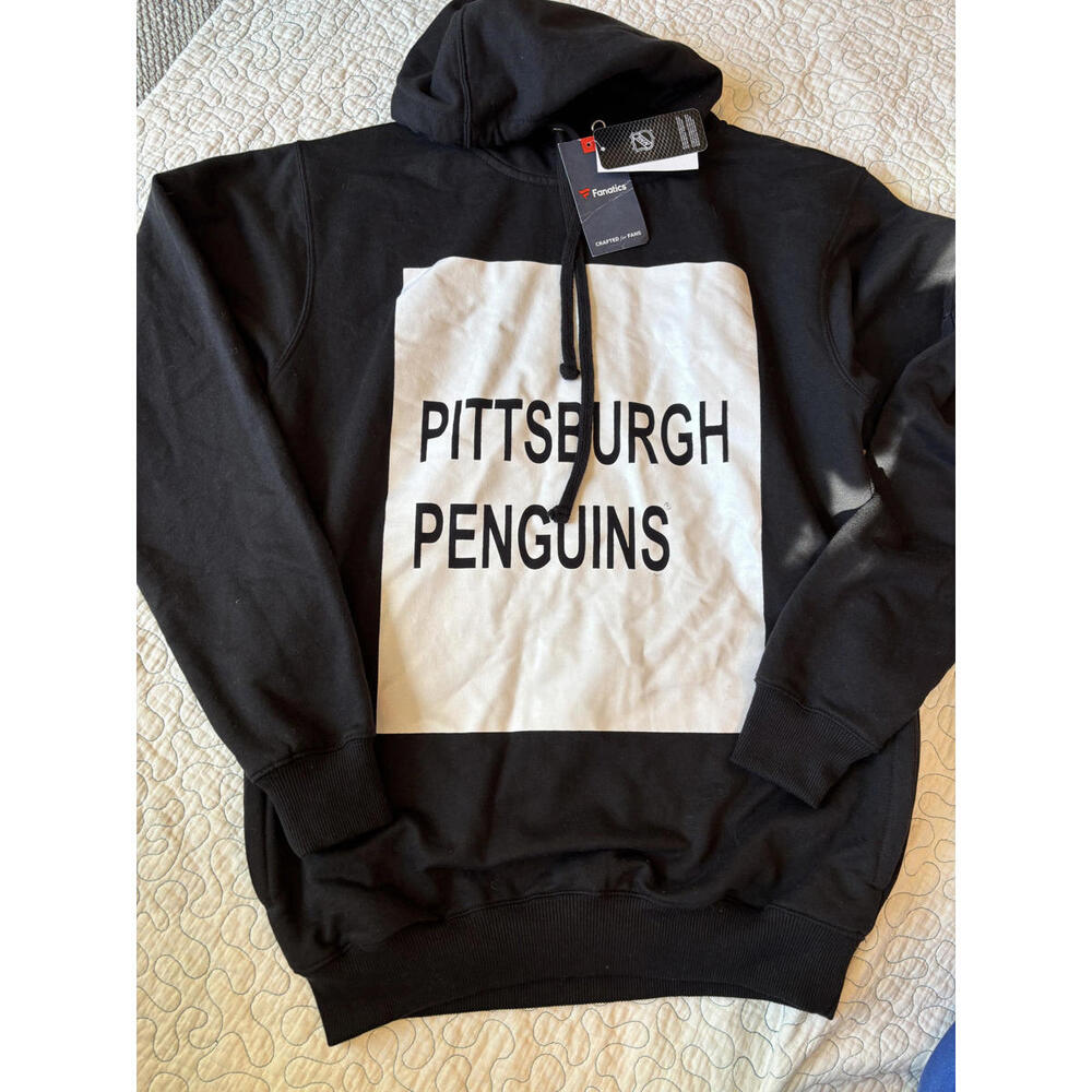 Fanatics Pittsburgh Penguins Black Hoodie Sweatshirt Size MT